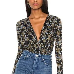 Free people printed turnt bodysuit in Night Combo - New with tags